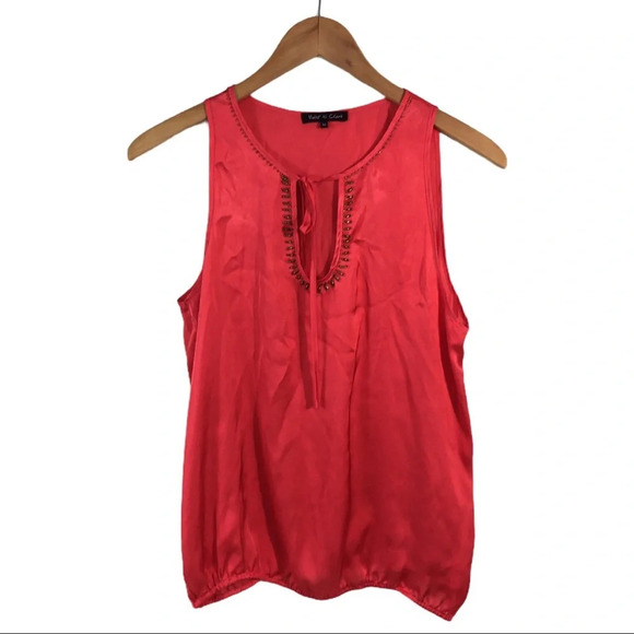 WS467 Violet & Claire Tie Dye Sheer Blouse Top M - Picture 1 of 3